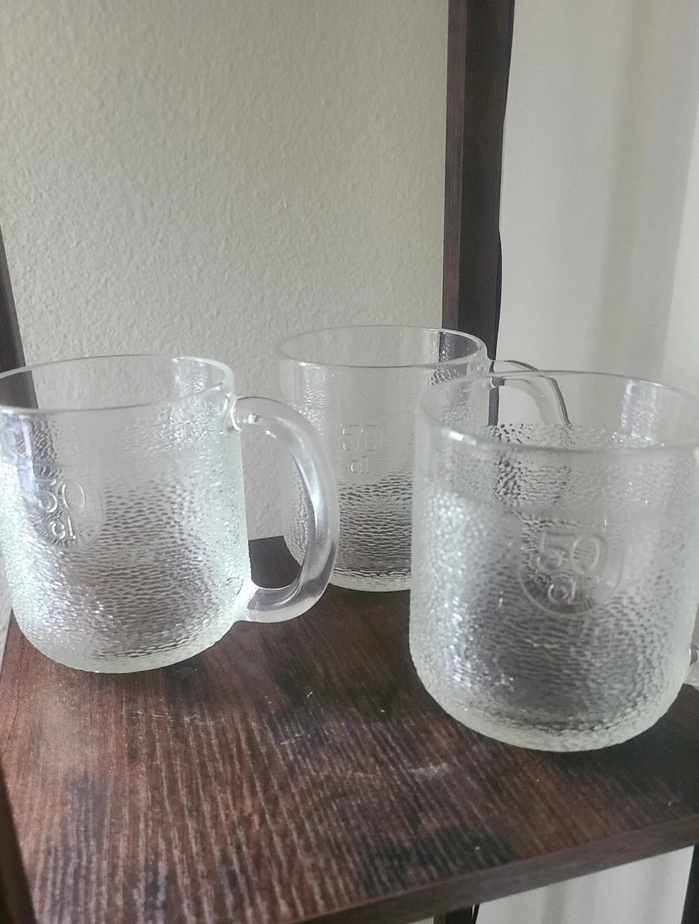 Set of 3 Krouvi Textured Glass Mug 50CL beer stein